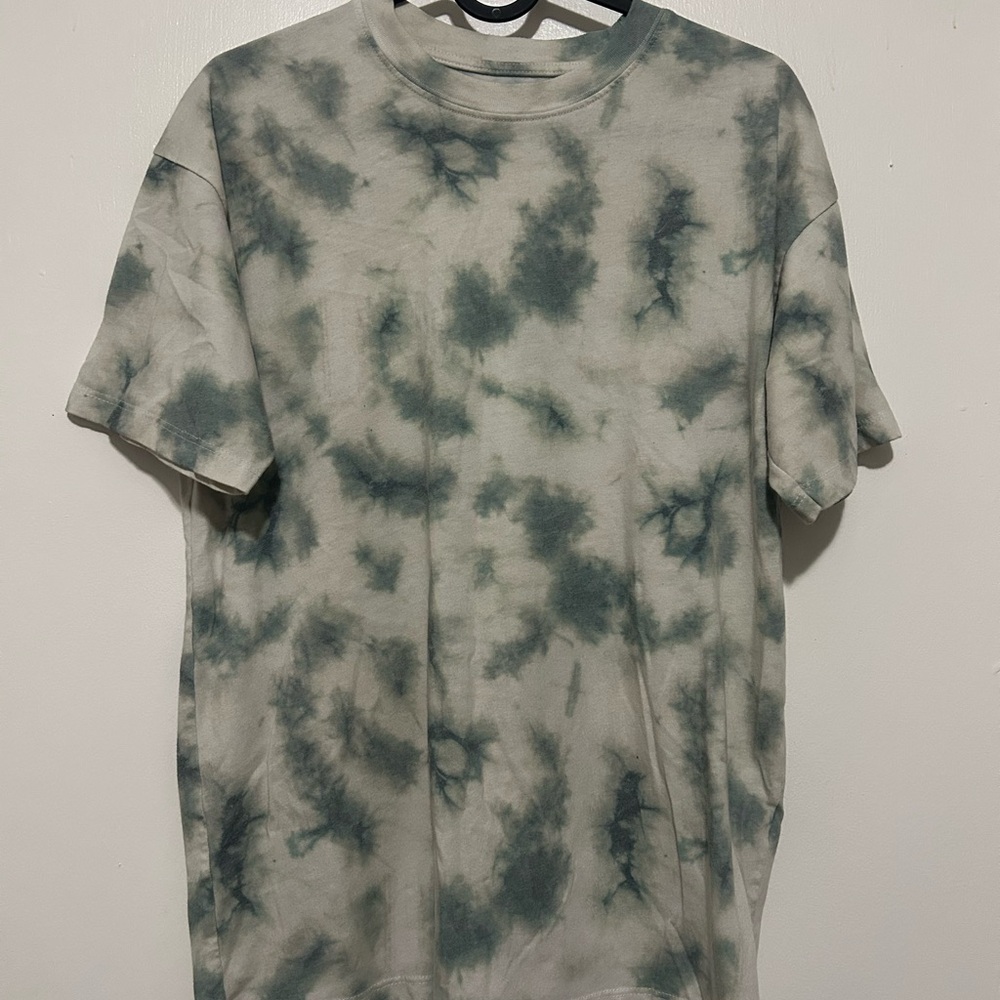 Pull&Bear Green Tie-Dye Short Sleeve Tee